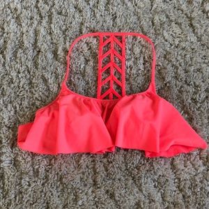Neon pink bikini top